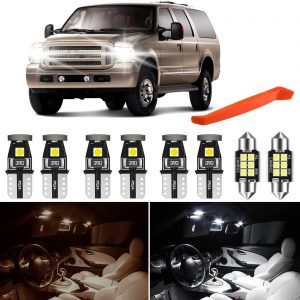 GLOFE Map Dome Trunk and License Plate Lights 6000K Bright White Interior  LED Bulbs Kit Package Replacement for Ford Excursion 2000 2001 2002 2003  2004 2005 + Free Install Tool - Glofe Auto
